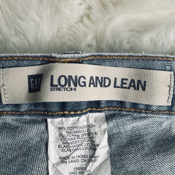 Y2K Gap Long And Lean Jeans 12 (32x31) Light Wash Blue Mid Rise Stretch Womens - Picture 3 of 10